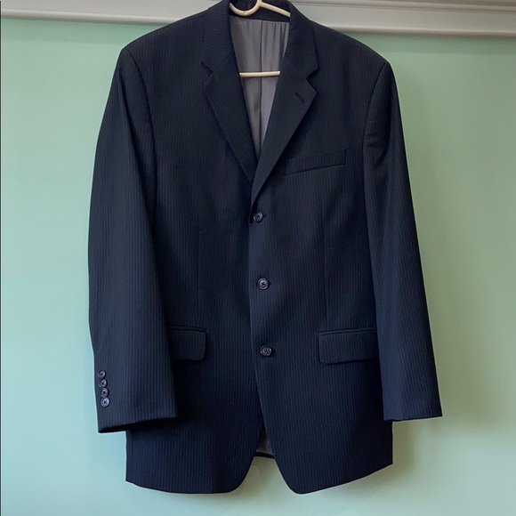 Calvin Klein Dark Blue Striped Suit Jacket 40R - Picture 6 of 11